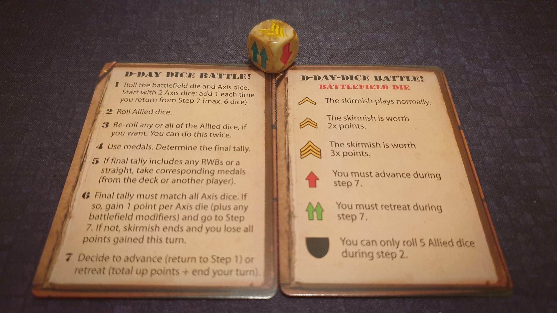 D-Day Dice Battle! - Battlefield die and reference cards