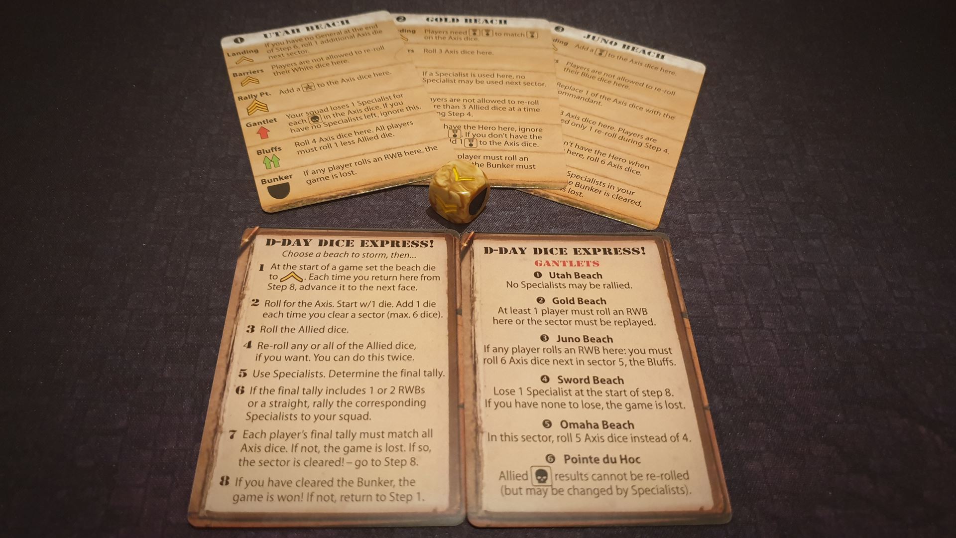 D-Day Dice Express! - Beaches and reference cards